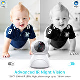 2K Indoor Security Camera for Baby Monitor, Dog Camera with Motion Detection, 2-Way Audio & Night Vision, Wifi Nanny Camera with Safety Alerts, Cloud & SD Card Storage