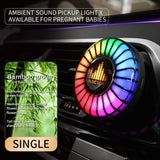 Car Smart APP Control RGB Music Rhythm Lamp Air Freshener LED Strip Sound Control Voice Pick up Atmosphere Light Air Vent Clip